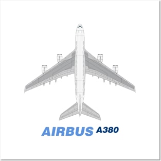 Airbus A380 Top View Posters and Art